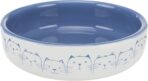 Castron Ceramic Igienic pentru Pisici, 0.3 l, Albastru/Alb - Trixie