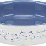 Castron Ceramic Igienic pentru Pisici, 0.3 l, Albastru/Alb - Trixie