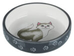 Castron Ceramic Gri pentru Pisici, 0.3 l, 15 cm - Trixie
