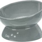 Castron Ceramic Ergonomic pentru Pisici XXL, 0.35 l, Gri, Trixie