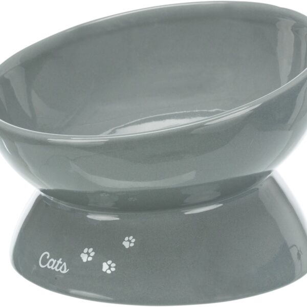Castron Ceramic Ergonomic pentru Pisici XXL, 0.35 l, Gri, Trixie