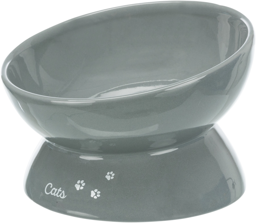 Castron Ceramic Ergonomic pentru Pisici XXL, 0.35 l, Gri, Trixie Castron Ceramic Ergonomic pentru Pisici XXL, 0.35 l, Gri, Trixie