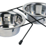 Set 2 Boluri Inox cu Suport Metalic Antialunecare - Trixie