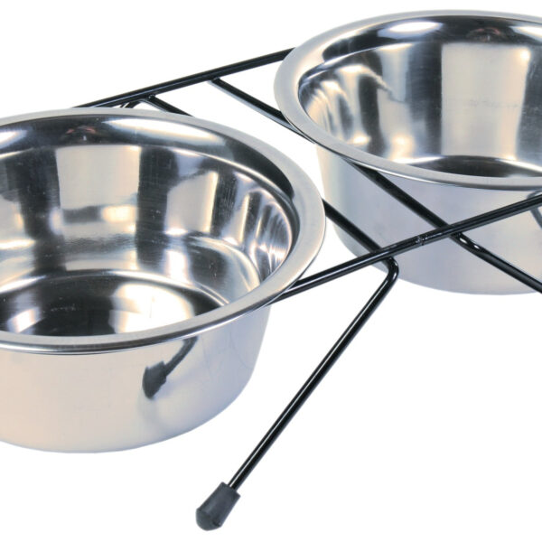 Set 2 Castroane Inox cu Suport Metalic Antialunecare - Trixie