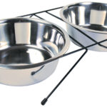 Set 2 Boluri Inox cu Suport Metalic și Piciorușe Anti-alunecare