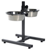 Stativ Reglabil Trixie cu 2 Boluri Inox pentru Câini, 1.8L/20cm