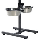 Stativ Reglabil Trixie cu 2 Boluri Inox pentru Câini, 1.8L/20cm