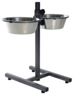 Stativ Reglabil cu 2 Castroane Inox Trixie, 2.8 l, Suport Ajustabil