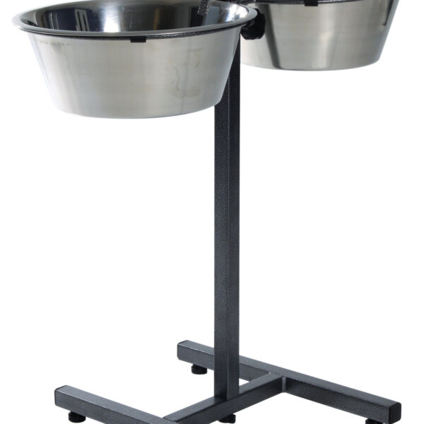 Stativ Reglabil Trixie cu 2 Boluri Inox pentru Hranire Confortabila