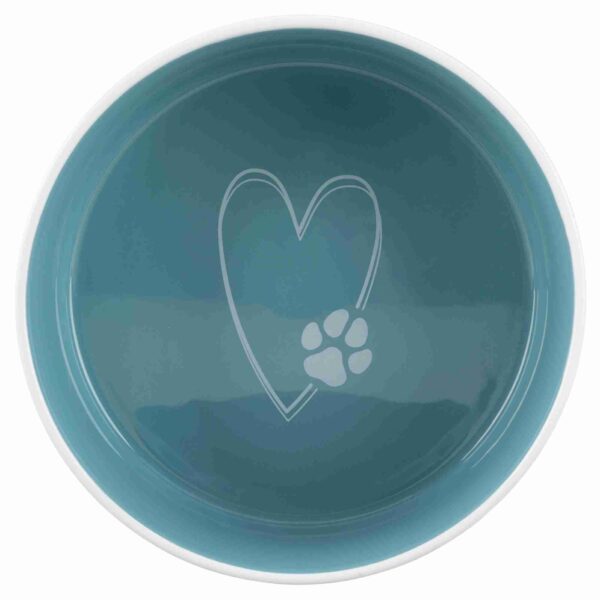 Castron ceramic Pet's Home, 1.4 l/ 20 cm, crem/verde, 25052