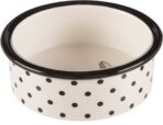 Castron Ceramic Trixie pentru Pisici, 0.3L, Alb/Negru, Ușor de Curățat