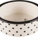 Castron Ceramic Trixie pentru Pisici, 0.3L, Alb/Negru, Ușor de Curățat