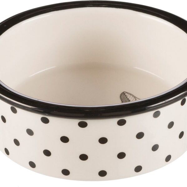 Castron Ceramic Trixie pentru Pisici, 0.3L, Alb/Negru, Ușor de Curățat