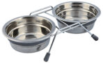 Set 2 Boluri Inox cu Suport Metalic Trixie - 0.45 l, Anti-Alunecare