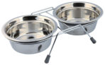 Set 2 Boluri Inox cu Suport Metalic Trixie - Antialunecare, 0.9L