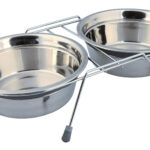 Set 2 Castroane Inox Trixie cu Suport Metalic și Bază Anti-Alunecare