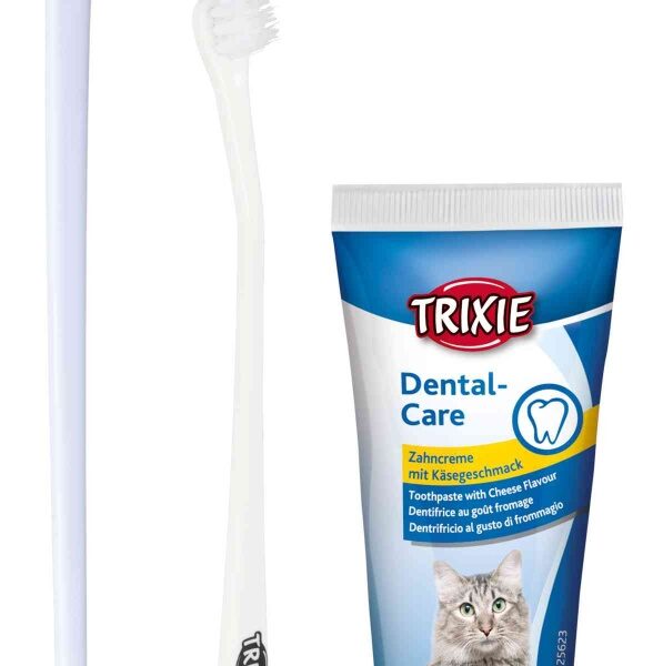 Set Igienă Dentară pentru Pisici, Pastă de Dinți 50g și 2 Periuțe