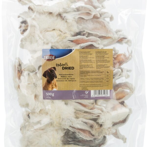 Urechi de Iepure Uscate cu Blană 500g - Gustare Monoproteică Trixie