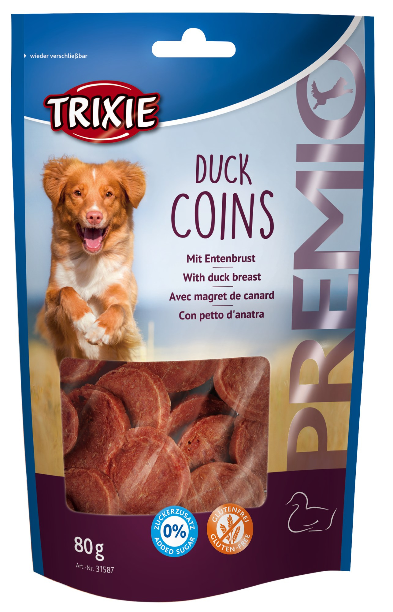 Recompense Trixie pentru Câini cu Rață, Rondele 80g - 86% Carne Recompense Trixie pentru Câini cu Rață, Rondele 80g - 86% Carne