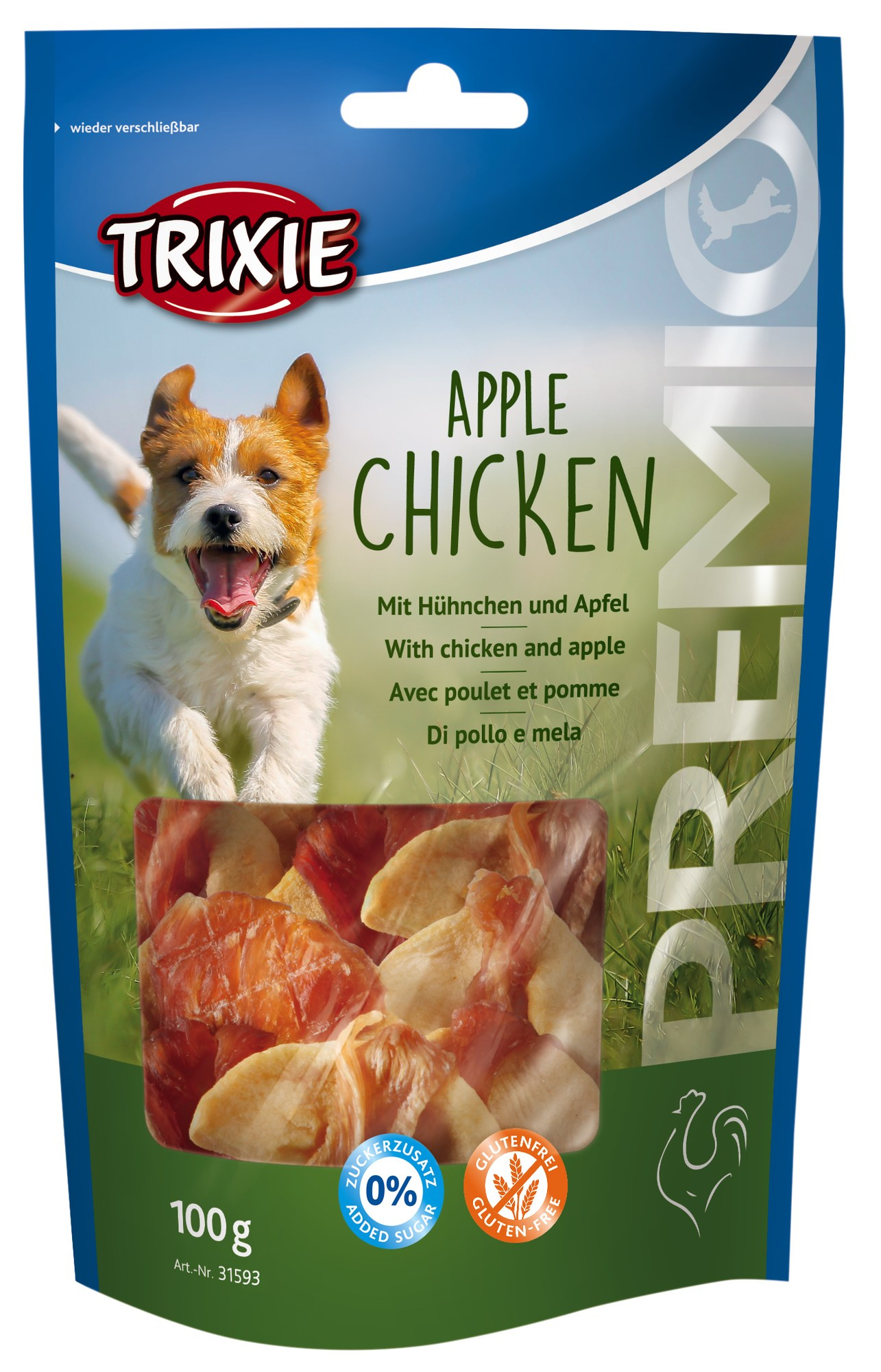 Recompense Trixie pentru Câini - Mere cu Pui, 100g, 61% Carne Recompense Trixie pentru Câini - Mere cu Pui, 100g, 61% Carne