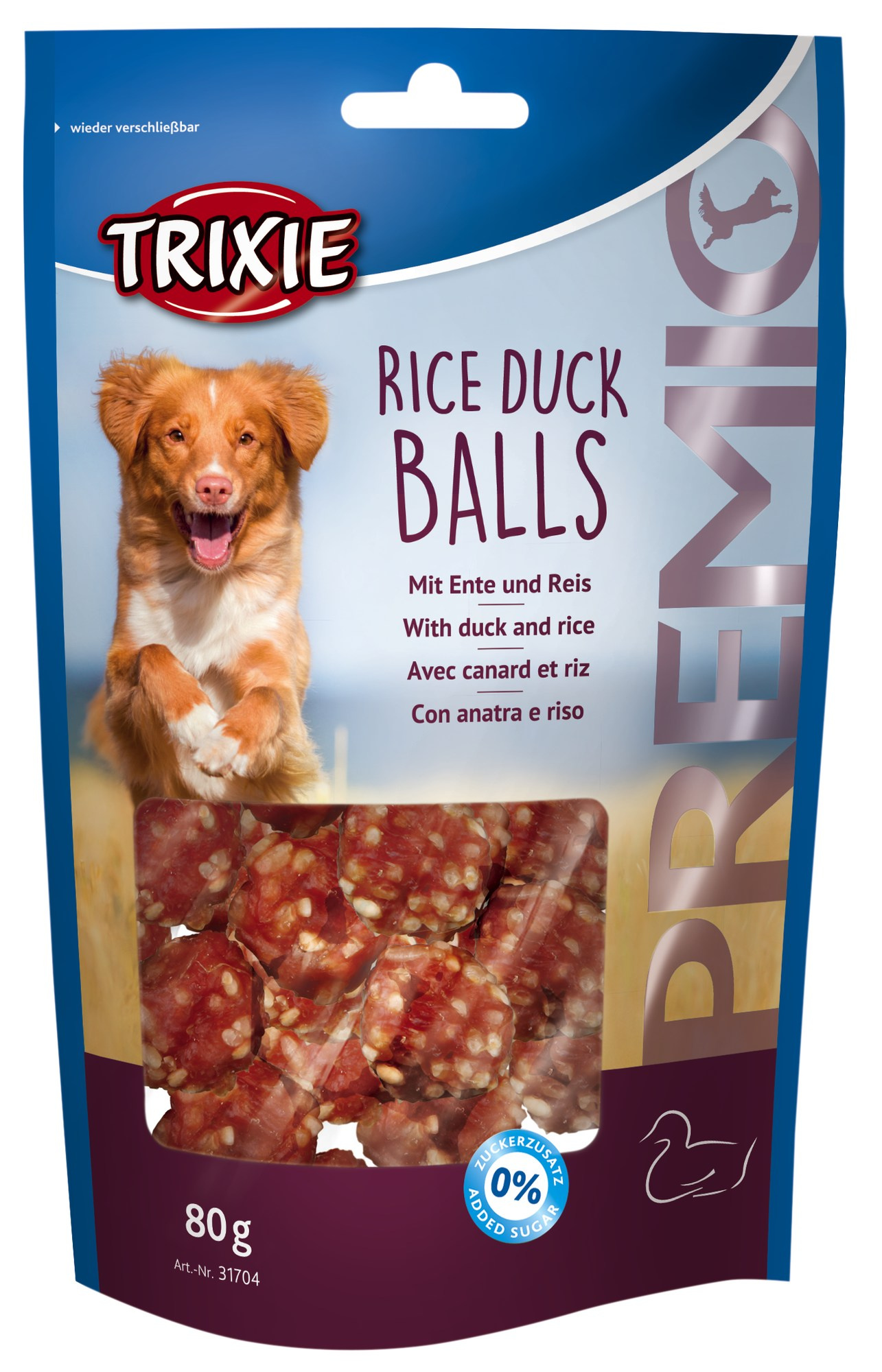 Bile cu Orez și Rată pentru Câini, Premio, 80 g - Trixie Bile cu Orez și Rată pentru Câini, Premio, 80 g - Trixie