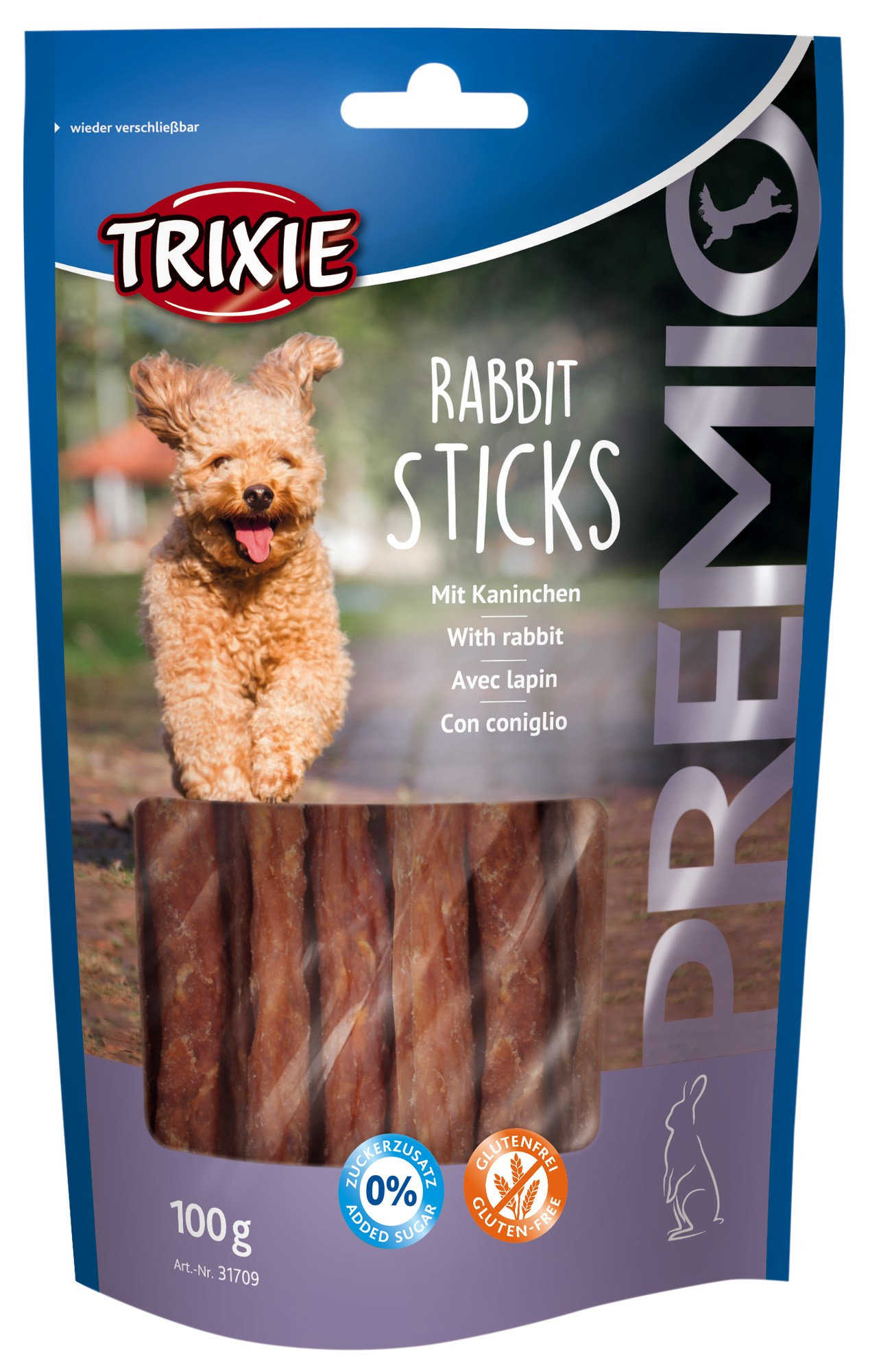 Recompense Trixie pentru câini cu carne de iepure, 100g - Fără gluten Recompense Trixie pentru câini cu carne de iepure, 100g - Fără gluten