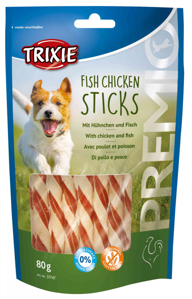 Snack-uri pentru câini Trixie cu pui și pește, 80 g Snack-uri pentru câini Trixie cu pui și pește, 80 g