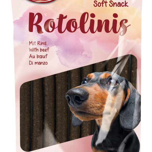 Batoane Moi Rotolinis cu Vită pentru Câini - Gustări Fără Zahăr, 120 g