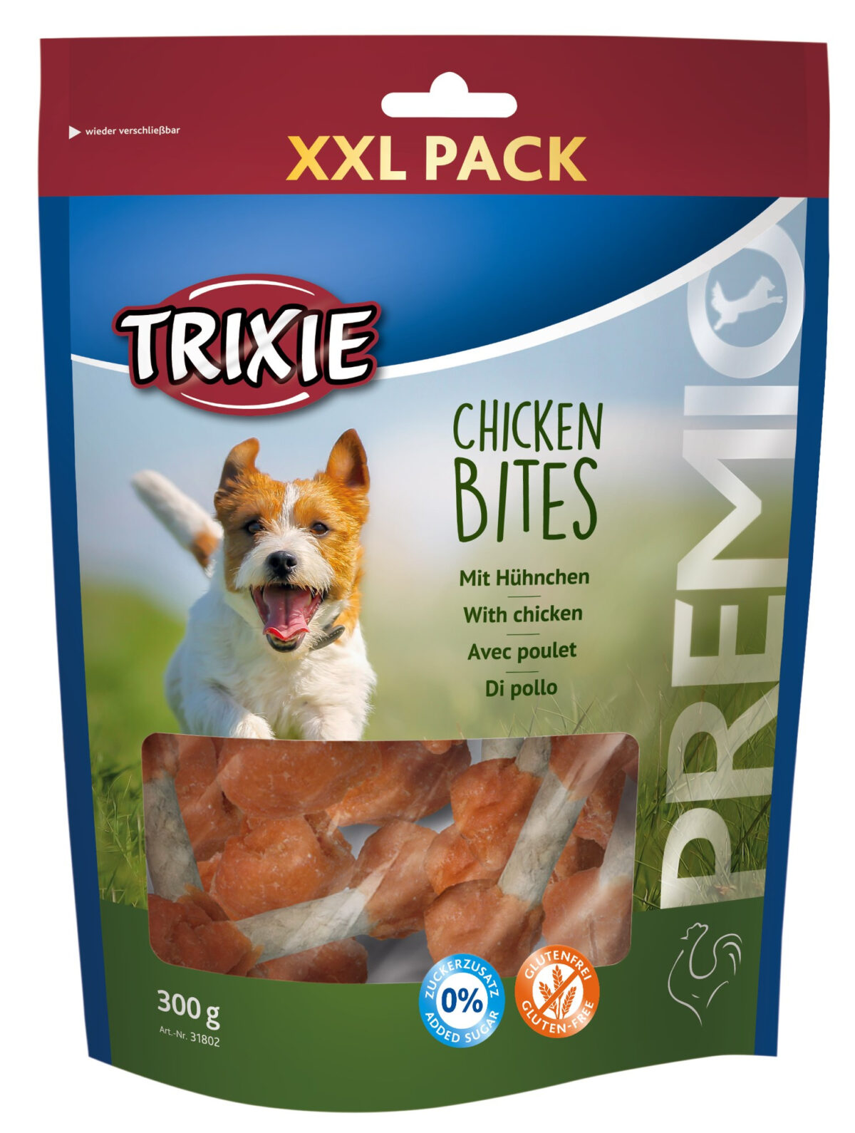 Recompense Trixie pentru Câini cu Pui și Piele, 300 g, Fără Gluten