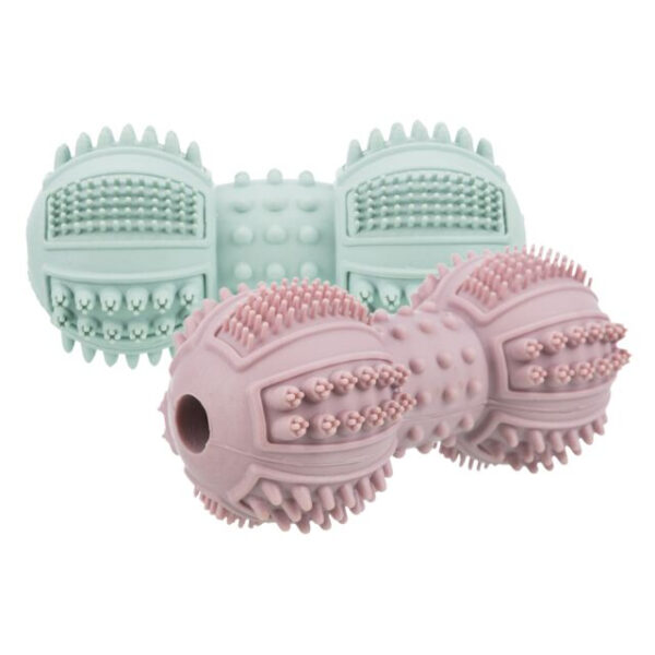 Jucărie pentru câini Trixie - Gantera din cauciuc 9 cm, diverse culori