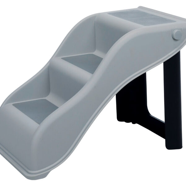 Scara pliabilă pentru câini Trixie, plastic, 54x34x39 cm, gri