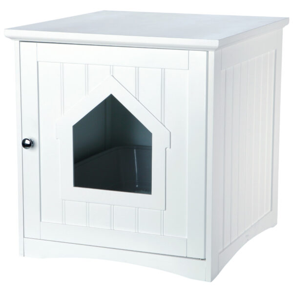 Casă pentru litieră pisici Trixie, 51x49x51 cm, Alb, MDF