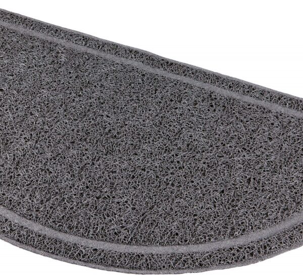 Covor semicircular PVC pentru litiere pisici, antracit Trixie