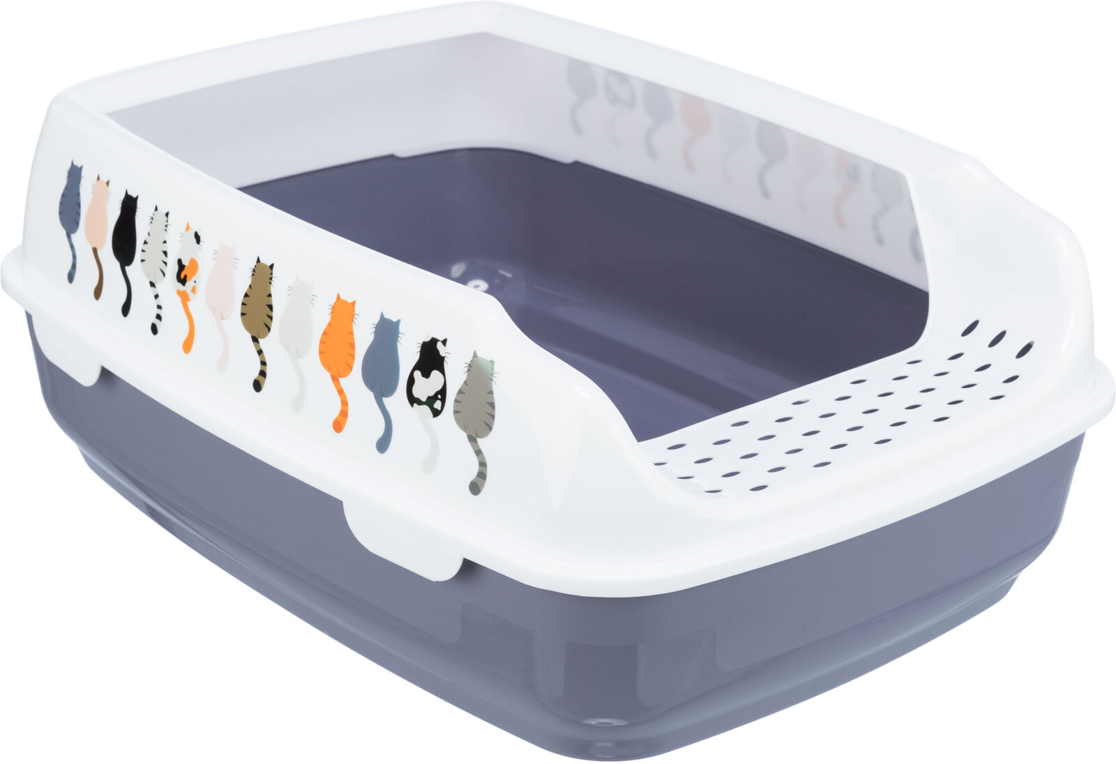 Litieră Delio Trixie cu Rama, 38x20x50 cm, Gri/Alb, Anti-murdărie Litieră Delio Trixie cu Rama, 38x20x50 cm, Gri/Alb, Anti-murdărie