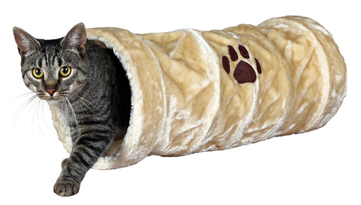 Tunel din Plus pentru Pisici Trixie, Bej, 22x60 cm