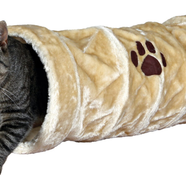 Tunel din Plus pentru Pisici Trixie, Bej, 22x60 cm