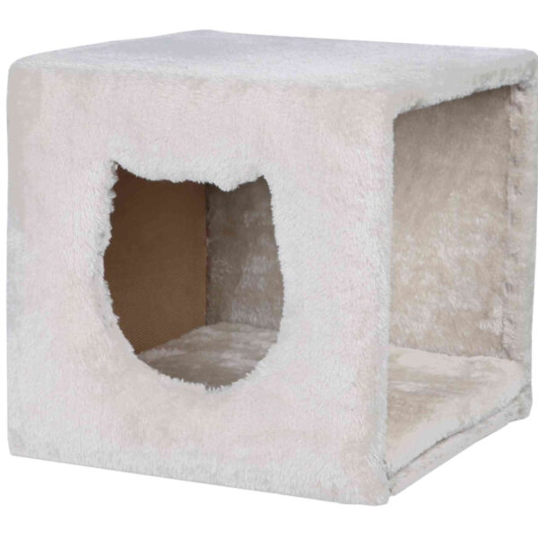 Culcus Pisici Trixie, Plus Gri, 33x33x37 cm, cu Pernă Reversibilă