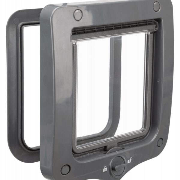 Ușă Batantă pentru Pisici Trixie, 2-Way, Gri, 20x22 cm, Silentioasă