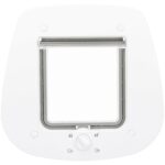 Ușa Batantă pentru Pisici Trixie, 4-Way, Alb, 27x26 cm pentru Sticlă