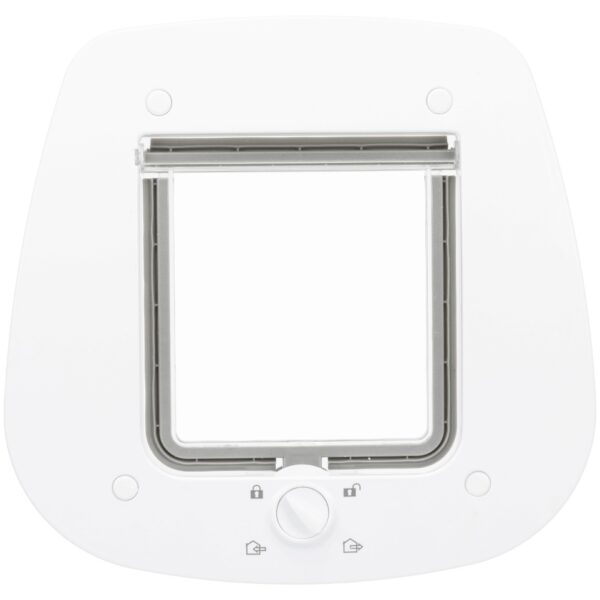 Ușa Batantă pentru Pisici Trixie, 4-Way, Alb, 27x26 cm pentru Sticlă