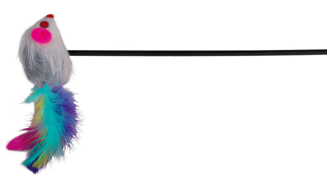 Jucărie Trixie pentru Pisici - Undiță cu Șoarece și Pene, 50 cm Jucărie Trixie pentru Pisici - Undiță cu Șoarece și Pene, 50 cm