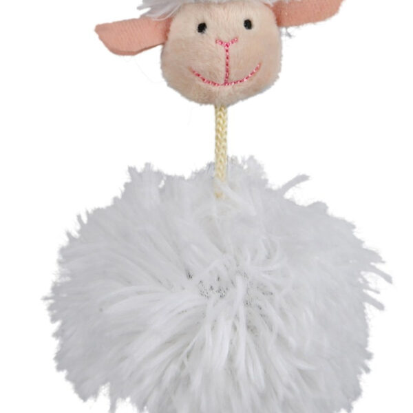 Jucărie pisici Trixie - Oaie elastică cu sunet, 20 cm