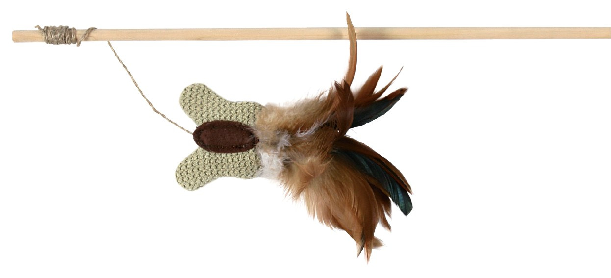 Undiță cu Fluture și Pene pentru Pisici - Trixie, 45 cm Undiță cu Fluture și Pene pentru Pisici - Trixie, 45 cm
