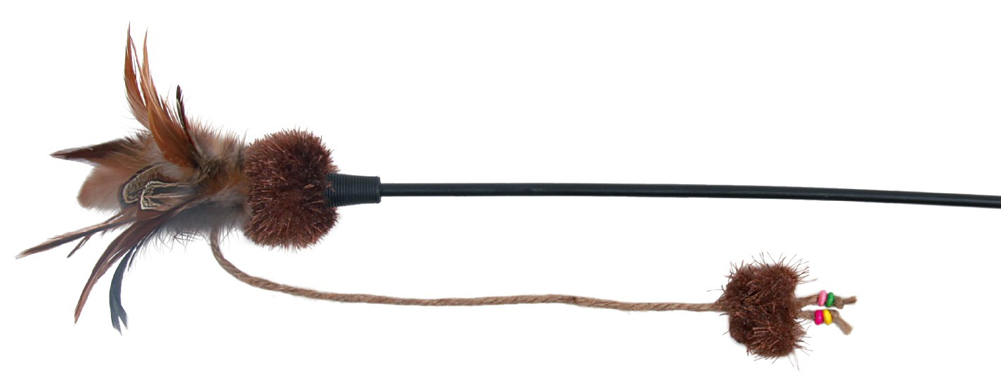 Undiță Trixie pentru Pisici cu Minge de Plus și Pene, 54 cm Undiță Trixie pentru Pisici cu Minge de Plus și Pene, 54 cm