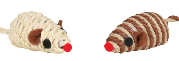 Jucărie pentru pisici Trixie - Soarece din sisal cu sunet, 5 cm