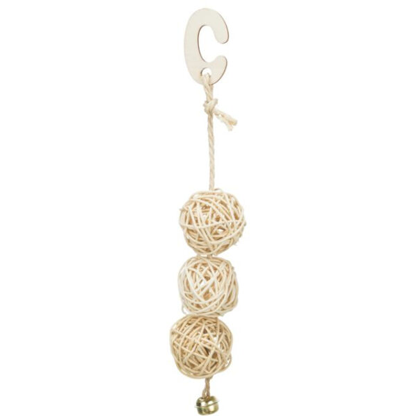 Jucărie pentru păsări Trixie - Minge de ratan cu clopoțel, 24 cm