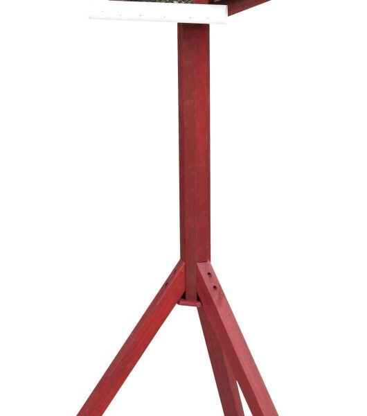 Hranitor pentru Pasari Trixie, Casuta Din Lemn, Rosu/Alb, 46x22x44 cm