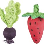 Set Jucării Naturale din Lemn pentru Rozătoare, Capsună & Sfeclă