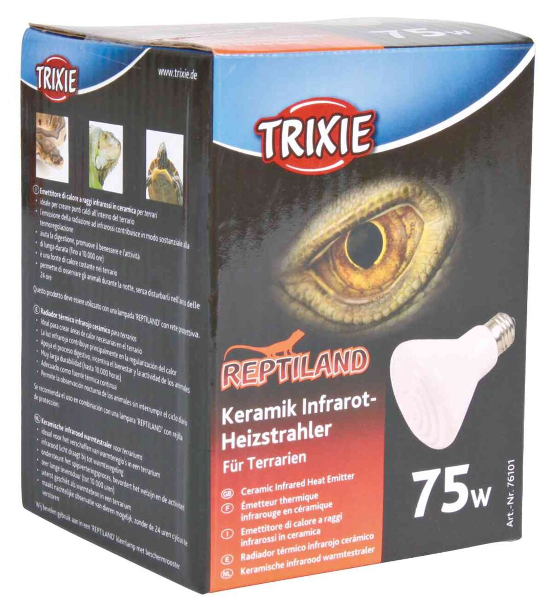Emitator de căldură infraroșu ceramic pentru terariu 75W Trixie Emitator de căldură infraroșu ceramic pentru terariu 75W Trixie