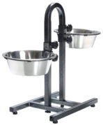 Stativ Reglabil Trixie cu 2 Castroane Inox 2.8L, Suport Metalic